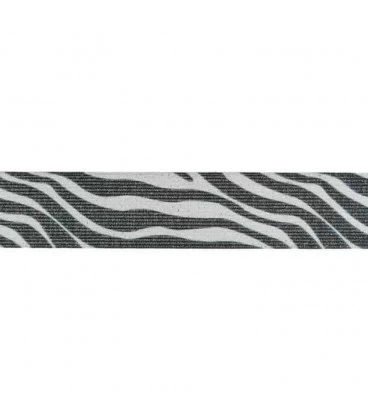 Zebra elastik med glimmer 4cm