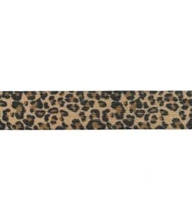 Leopard med glimmer elastik 4 cm
