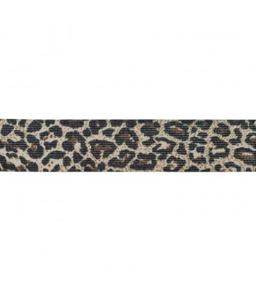 Sandfarvet leopard elastik med glimmer 4cm