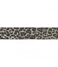 Sandfarvet leopard elastik med glimmer 4cm