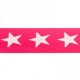 Fuchsia/hvid stjerne elastik 4cm