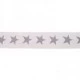Undertøjselastik 4 cm – Lysegrå med mørkegrå stjerner
