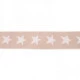 Sand/hvid stjerne elastik 4 cm