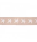 Sand/hvid stjerne elastik 4 cm