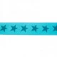 Undertøjselastik 4 cm – Turkis med blå stjerner

