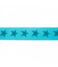 Turkis/blå stjerne elastik 4cm