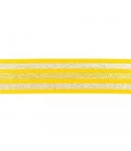 undertøjselastik 40 mm gul med guld og sølv striber bred elastik til undertøj