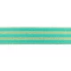 Undertøjselastik 40 mm (4 cm) mint med guld striber – bred elastik til undertøj og linning
