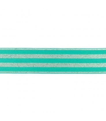 undertøjselastik 40 mm mint med sølv striber bred elastik til undertøj