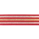 Rød med guld/sølv striber 4cm