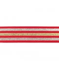 undertøjselastik 40 mm rød med guld og sølv striber bred elastik til undertøj