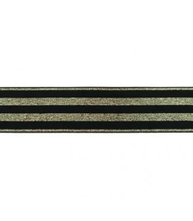 undertøjselastik 40 mm sort med guld striber bred elastik til undertøj og boxershorts