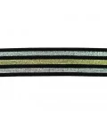 undertøjselastik 40 mm sort med guld og sølv striber bred elastik til undertøj og boxershorts