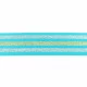 Undertøjselastik 40 mm (4 cm) turkis med guld og sølv striber – bred elastik til undertøj og boxershorts
