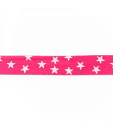 Fuchsia stjerne elastik 2,5 cm