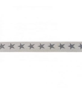 Lysegrå stjerneelastik 2cm