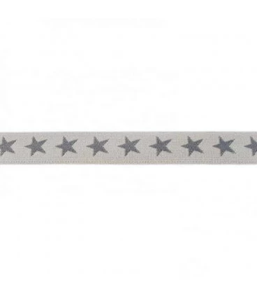 Lysegrå stjerneelastik 2cm