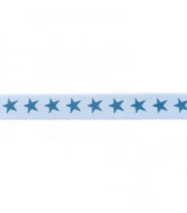 Lys jeans blå stjerneelastik 2cm