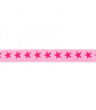 Lys pink stjerneelastik 2cm