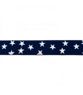 Navy stjerneelastik 2.5 cm