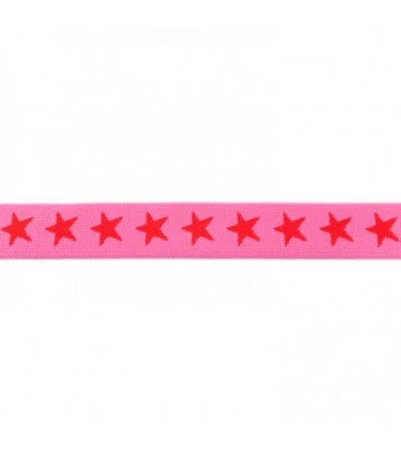 Pink stjerneelastik 2 cm