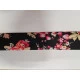 SORT elastik med blomster 4cm UDGÅR