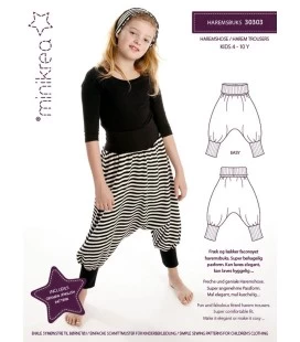 Minikrea 30303 - Harem bukser symønster til børn - Str. 4-10 år