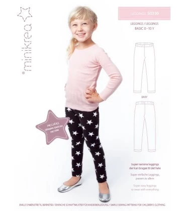 Minikrea 50330 - Leggings symønster til børn - Str. 0-10 år