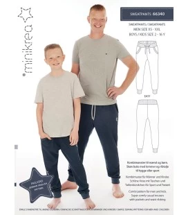 Minikrea 66340 Sweatpants Symønster Herre XS-XXL & Børn 2-16 år