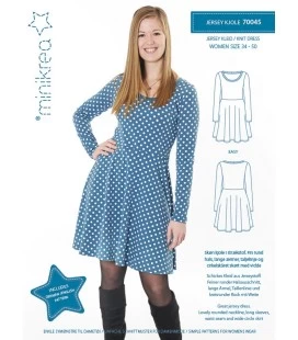 Minikrea 70045 - Jersey Kjole med Talje - Symønster Dame str. 34-50 