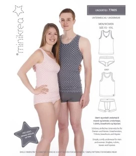 Minikrea 77405 -Undertøj til ham & hende - Tanktop og underbukser str. XS-XXL
