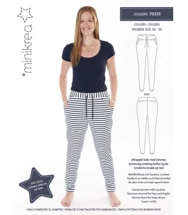 Minikrea 70335 - Dame joggers med lommer - Symønster str. 34-50