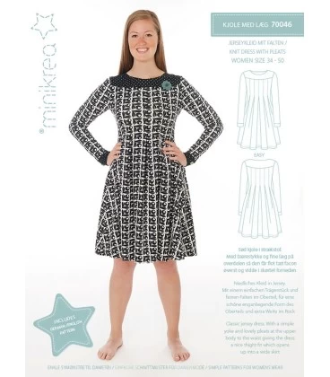 Minikrea 70046 -Figursyet kjole med lange ærmer - Dame str. 34-50