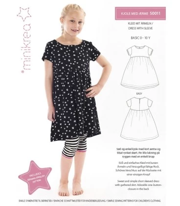 Minikrea 50011 - Baby & pige kjole symønster - Str. 0-10 år