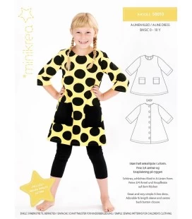 Minikrea 50010 - A-line kjole symønster til børn 0-10 år