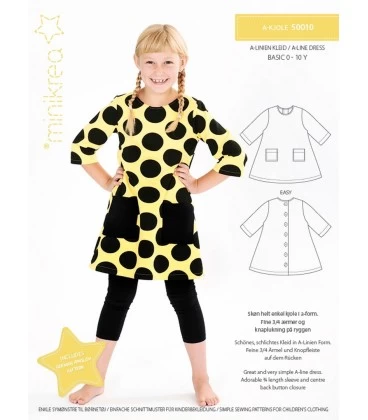 Minikrea 50010 - A-line kjole symønster til børn 0-10 år