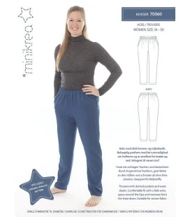 Minikrea 70360 - Damebukser med elastik - Løstsiddende bukser str. 34-50