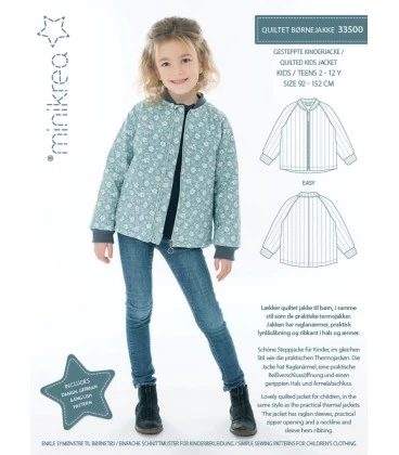 Minikrea 33500 - Quiltet børnejakke symønster - Str. 2-12 år