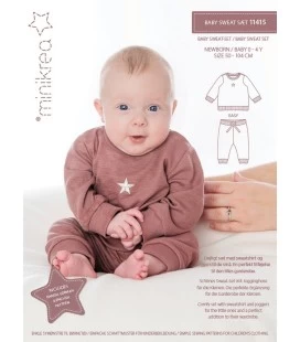 Minikrea 11415 - Baby sweat sæt symønster - Str. 50-104 cm