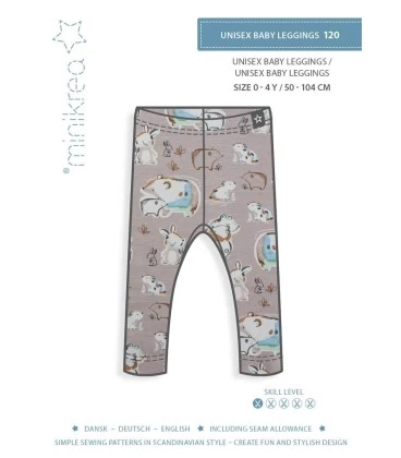Minikrea 120 - Unisex baby leggings symønster - Str. 0-4 år 