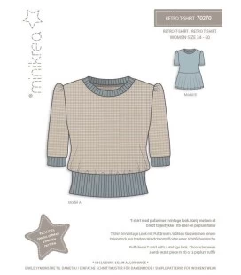 Minikrea 70270 - Bluse med rib og feminine ærmer - Str. 34-50