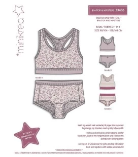 Minikrea 33406 - BH-top og hipsters symønster til børn 3-14 år