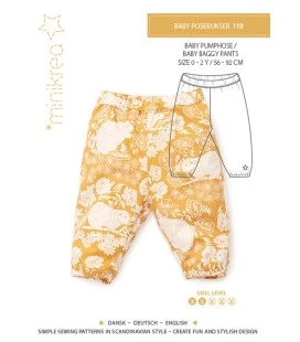 Minikrea 118 - Baby posebukser symønster 0-2 år (56-92 cm)