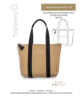 Minikrea 117 - Skuldertaske med lynlås symønster