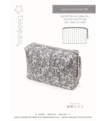 Minikrea 115 - Quiltet toilettaske symønster (small & large)