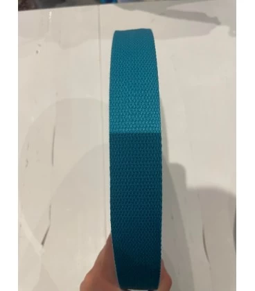 Gjordbånd 32 mm lys petrol – kraftigt taskebånd 80% bomuld

