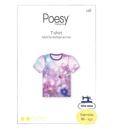 T-SHIRT MED FORSKELLIGE ÆRMER POESY PATTERNS NR. 116