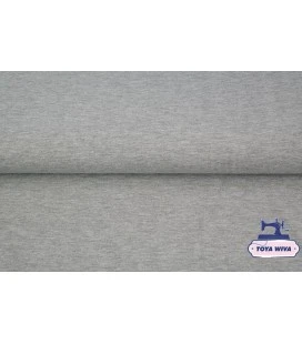 meléret lys grå rundstrikket rib bomuldsrib til kanter