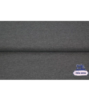 mørk grå meleret rundstrikket rib bomuldsrib til kanter