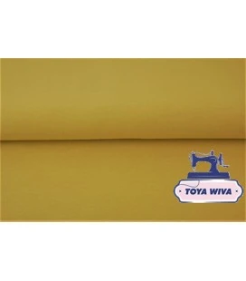 Brændt gul rundstrikket rib – karry bomuldsrib til kanter og halsrib
